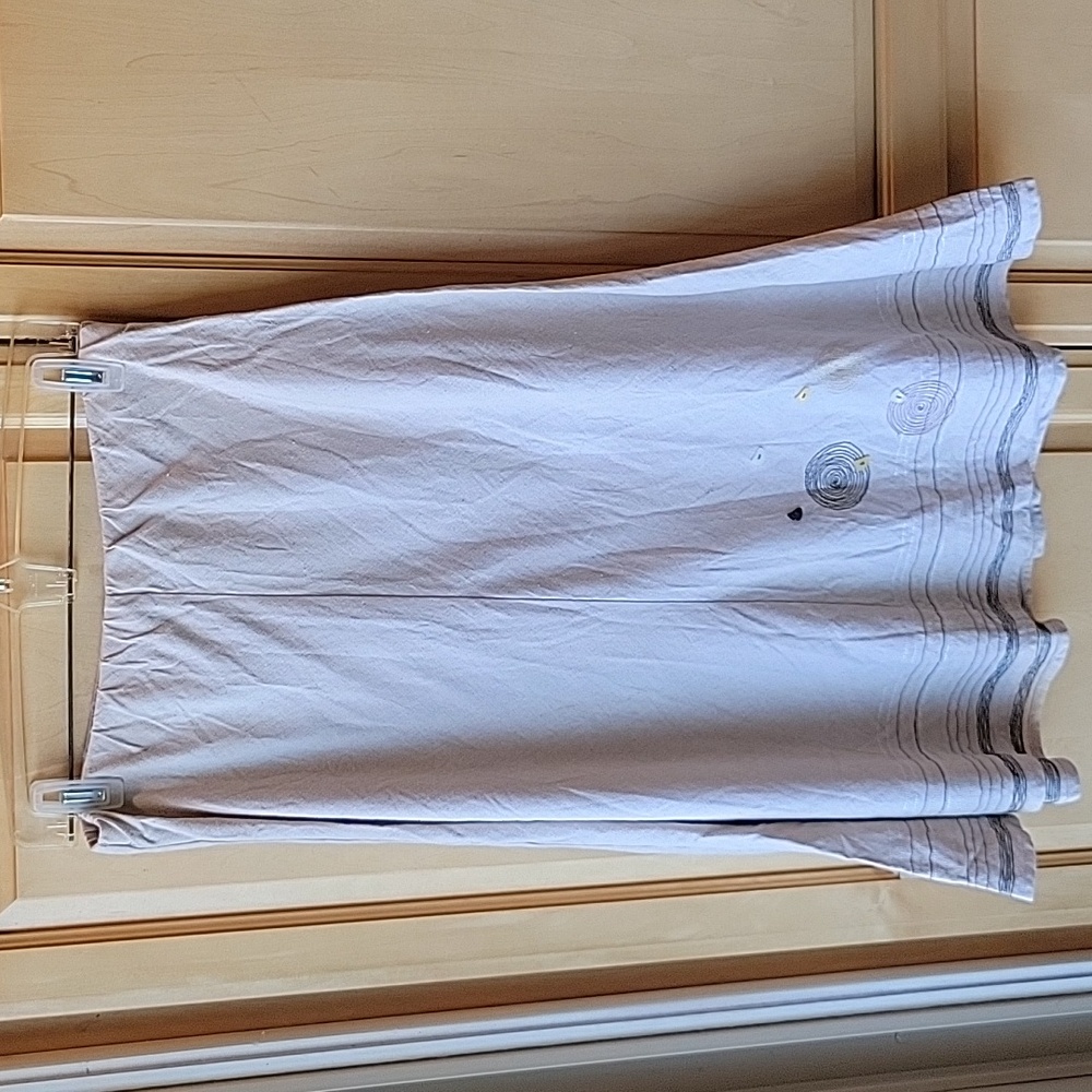 CLC bias linen embroidered skirt